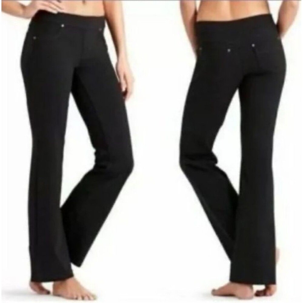Athleta Size M Tall Tech Stretch Bettona Pants Black Bootcut Yoga Athleisure